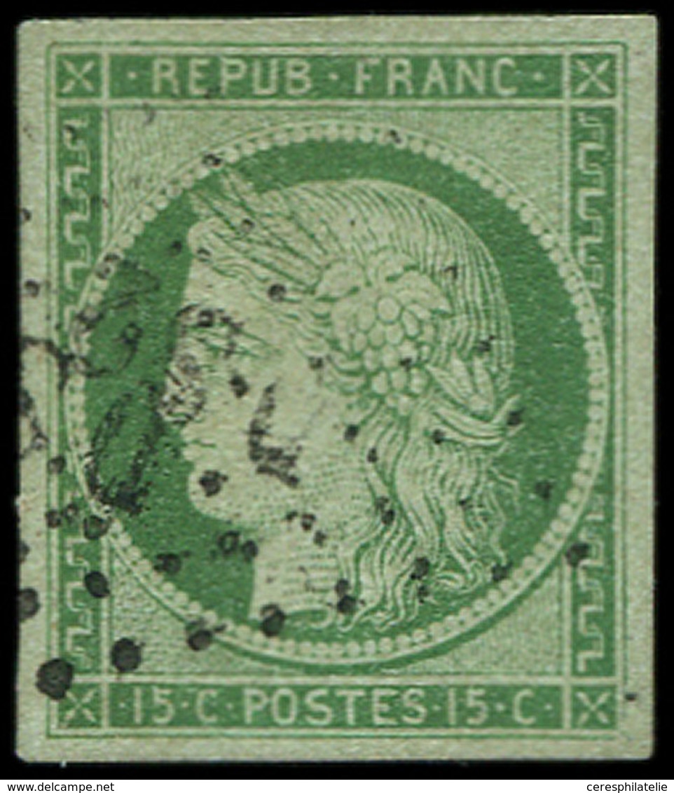 EMISSION DE 1849 2    15c. Vert, Obl. Losange DS2, TB. Br - 1849-1850 Cérès