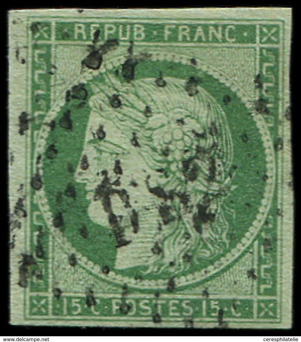 EMISSION DE 1849 2    15c. Vert, Obl. Los. DS2, TB. C - 1849-1850 Ceres