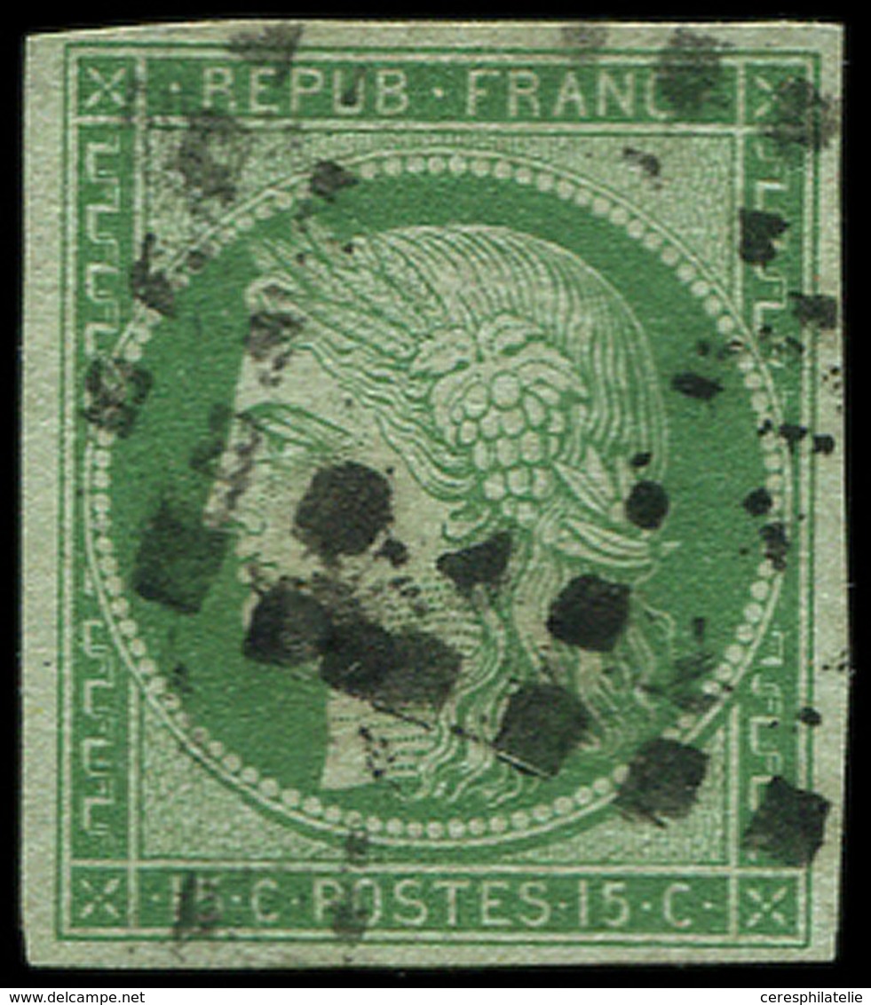 EMISSION DE 1849 2    15c. Vert, Oblitéré GROS POINTS, TB - 1849-1850 Ceres