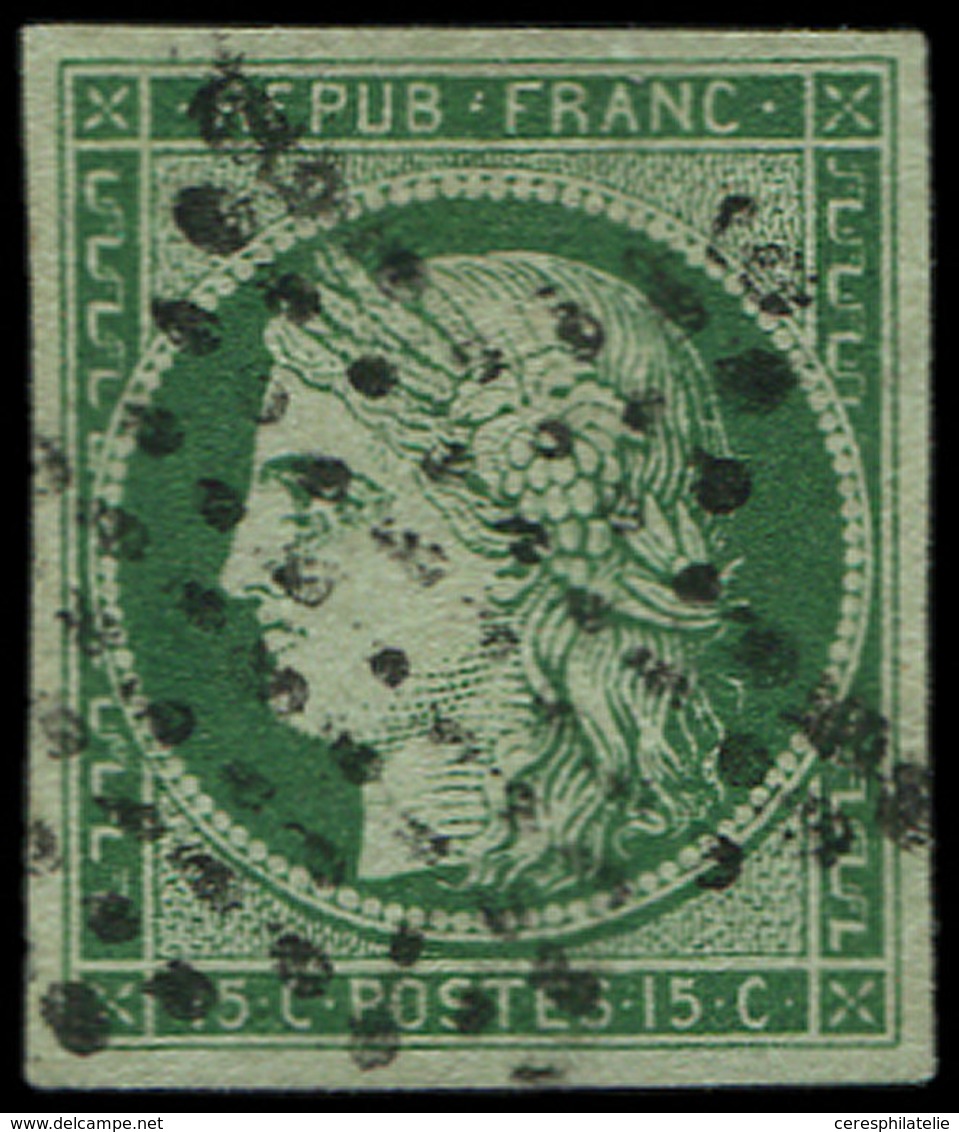 EMISSION DE 1849 2b   15c. Vert FONCE, Obl. ETOILE, Frais Et TB - 1849-1850 Ceres