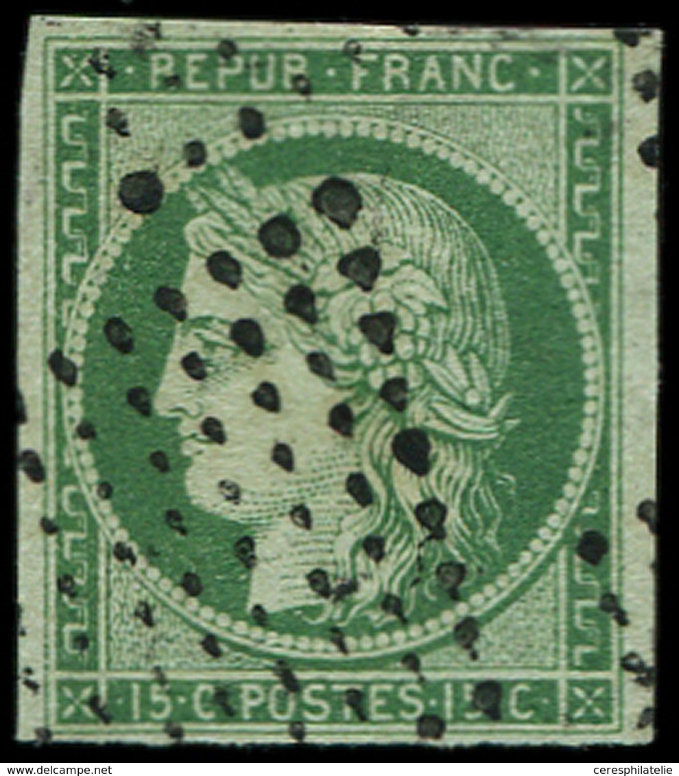 EMISSION DE 1849 2b   15c. Vert FONCE, Oblitéré Losange De 81 Points, TB. C - 1849-1850 Ceres