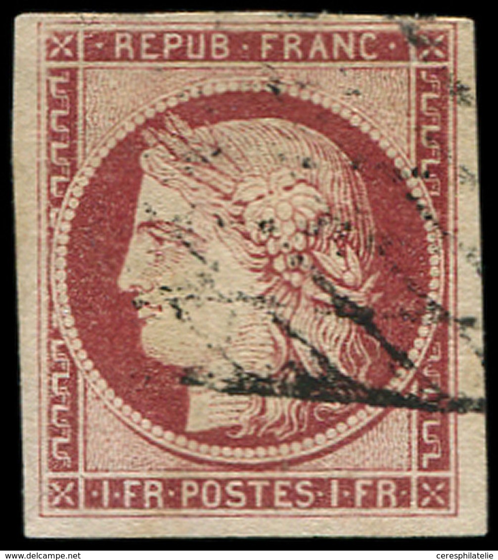 EMISSION DE 1849 6     1f. Carmin, Bien Margé, Oblitéré GRILLE Sans FIN, Frais Et TTB. C - 1849-1850 Ceres