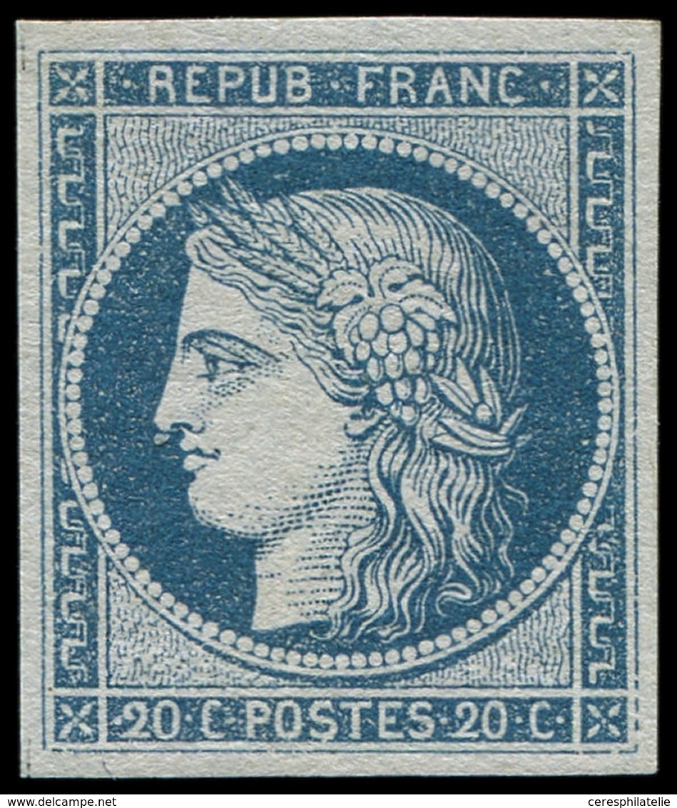 * EMISSION DE 1849 8b   20c. Bleu Sur Azuré Dit "Astruc", Quasiment **, TB. Br - 1849-1850 Ceres