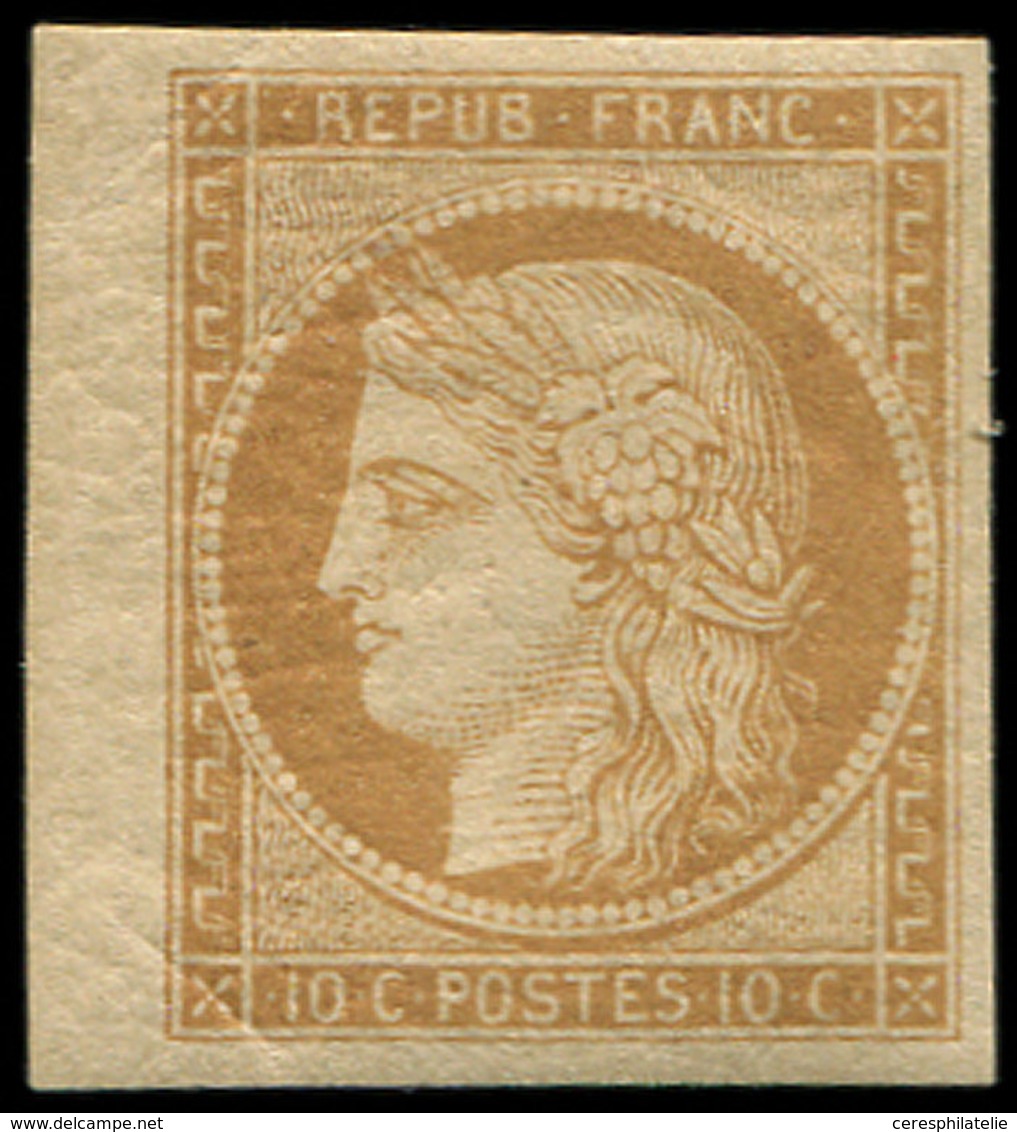 ** EMISSION DE 1849 R1f  10c. Bistre-jaune, REIMPRESSION, Bdf, TB. C - 1849-1850 Ceres