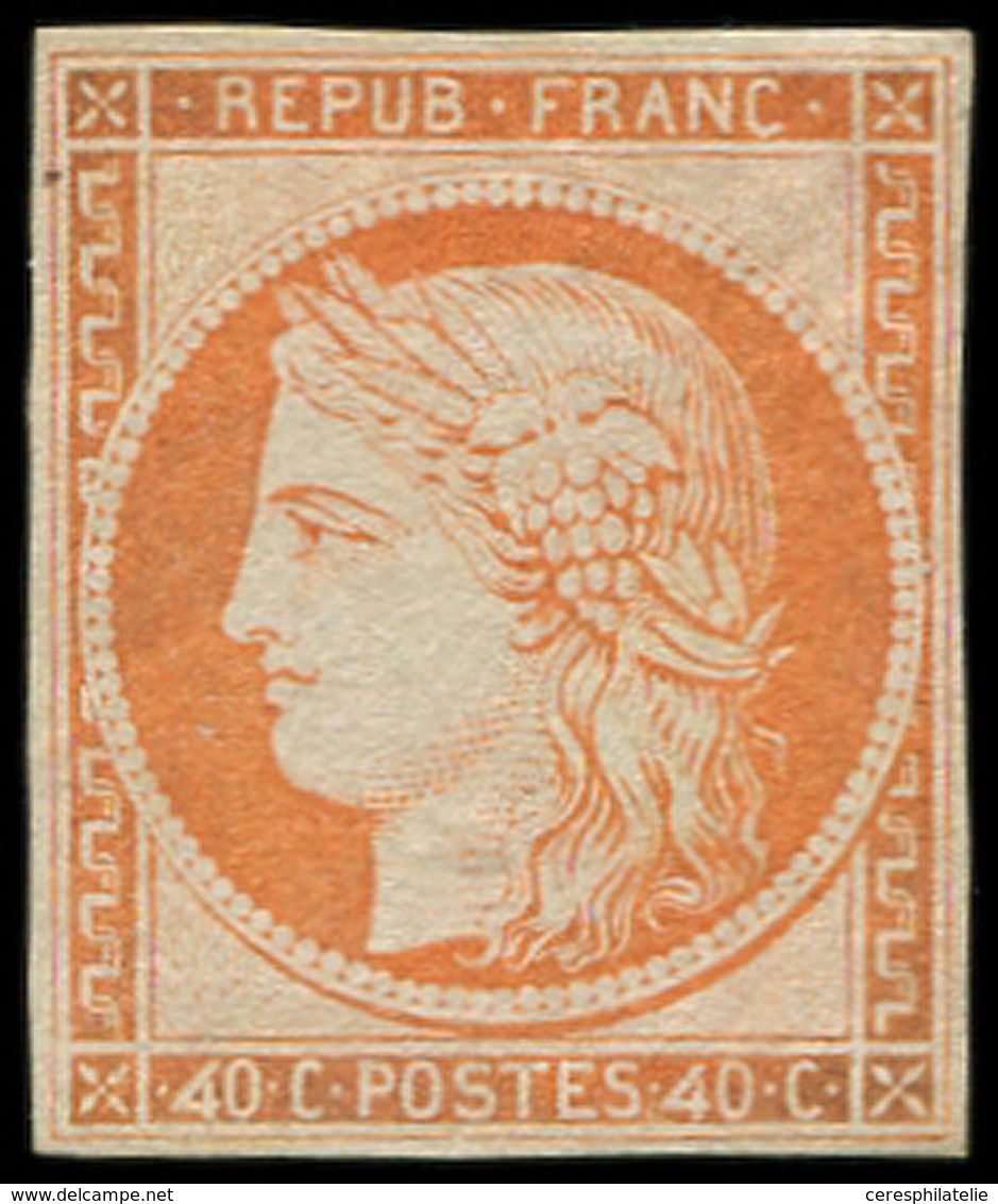 (*) EMISSION DE 1849 R5h   40c. Orange, REIMPRESSION Avec 4 RETOUCHES, TB. C - 1849-1850 Ceres