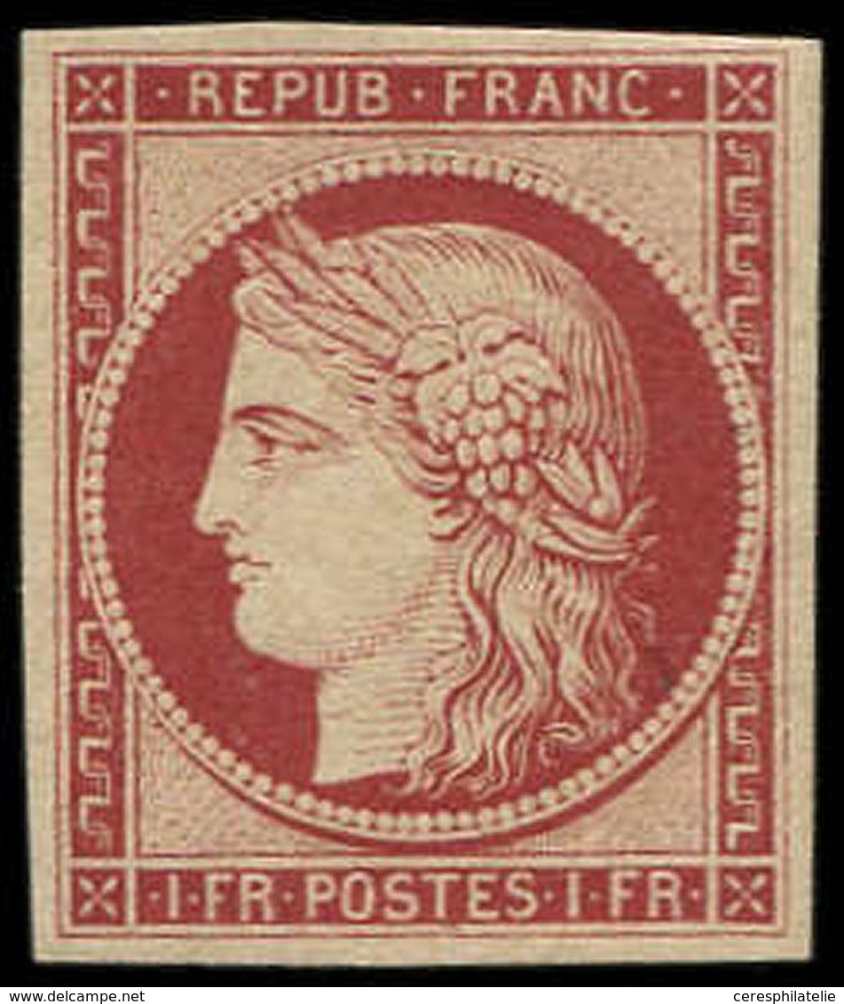 ** EMISSION DE 1849 R6f   1f. Carmin, REIMPRESSION, Fraîcheur Postale, TTB - 1849-1850 Ceres