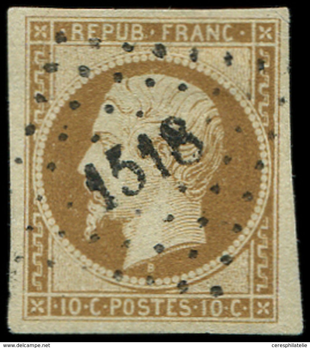 PRESIDENCE 9    10c. Bistre-jaune, Très Belles Marges, Obl. PC 1518, TTB - 1852 Luigi-Napoleone