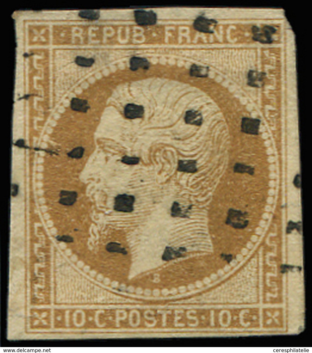 PRESIDENCE 9    10c. Bistre-jaune, Oblitéré ROULETTE De POINTS CARRES, TB - 1852 Louis-Napoleon