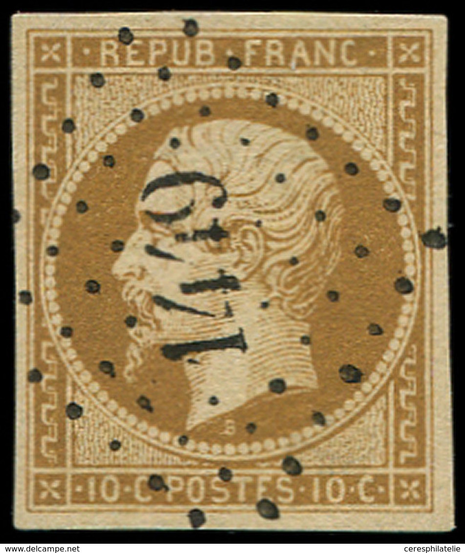 PRESIDENCE 9a   10c. Bistre-brun, Obl. PC 1449, TB/TTB - 1852 Louis-Napoléon