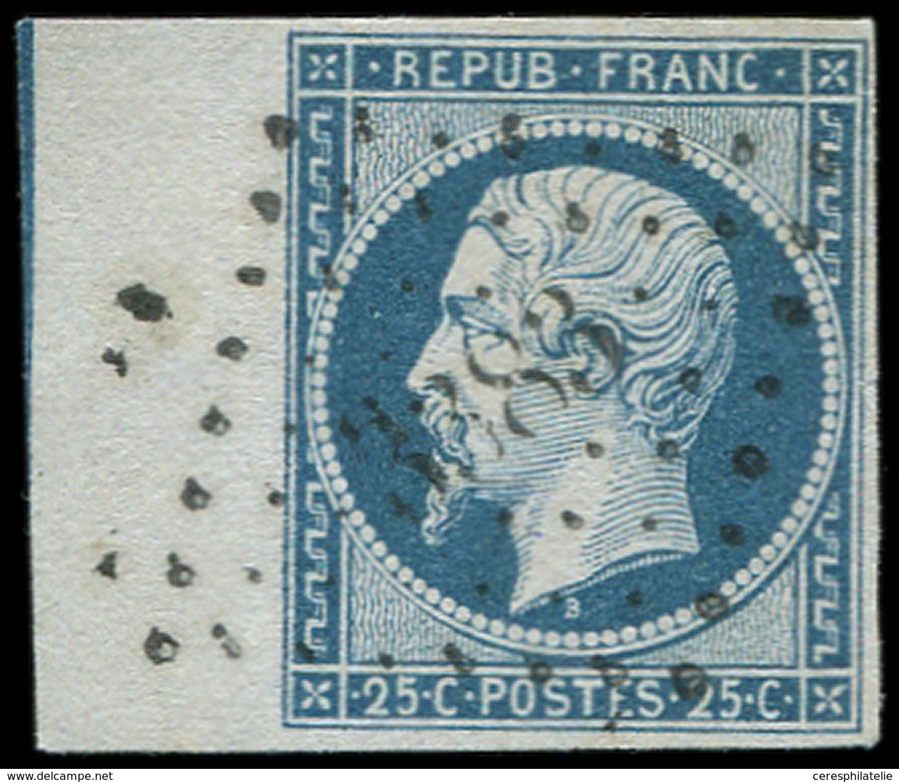 PRESIDENCE 10   25c. Bleu, Bdf Avec Amorce De Filet D'encadrement, Obl. PC 3383, TTB - 1852 Louis-Napoléon