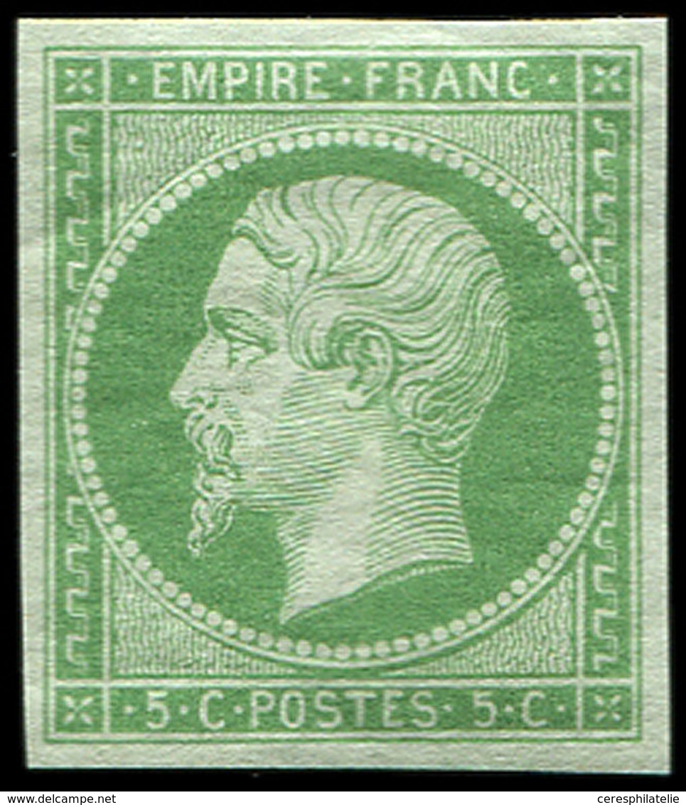 ** EMPIRE NON DENTELE 12a   5c. Vert-jaune, Fraîcheur Postale, TTB - 1853-1860 Napoleon III