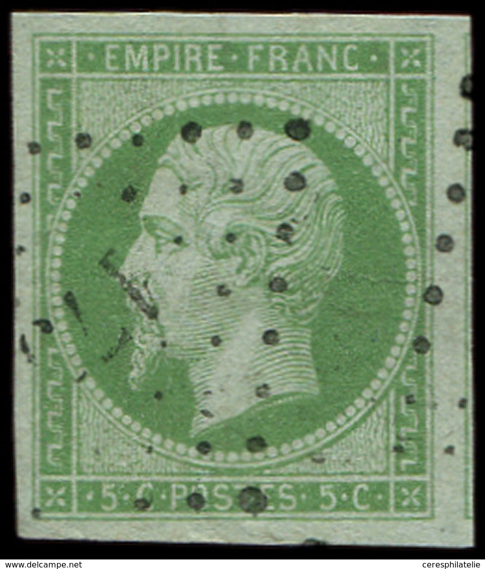 EMPIRE NON DENTELE 12    5c. Vert, Obl. PC, Très Grandes Marges, TTB - 1853-1860 Napoleon III