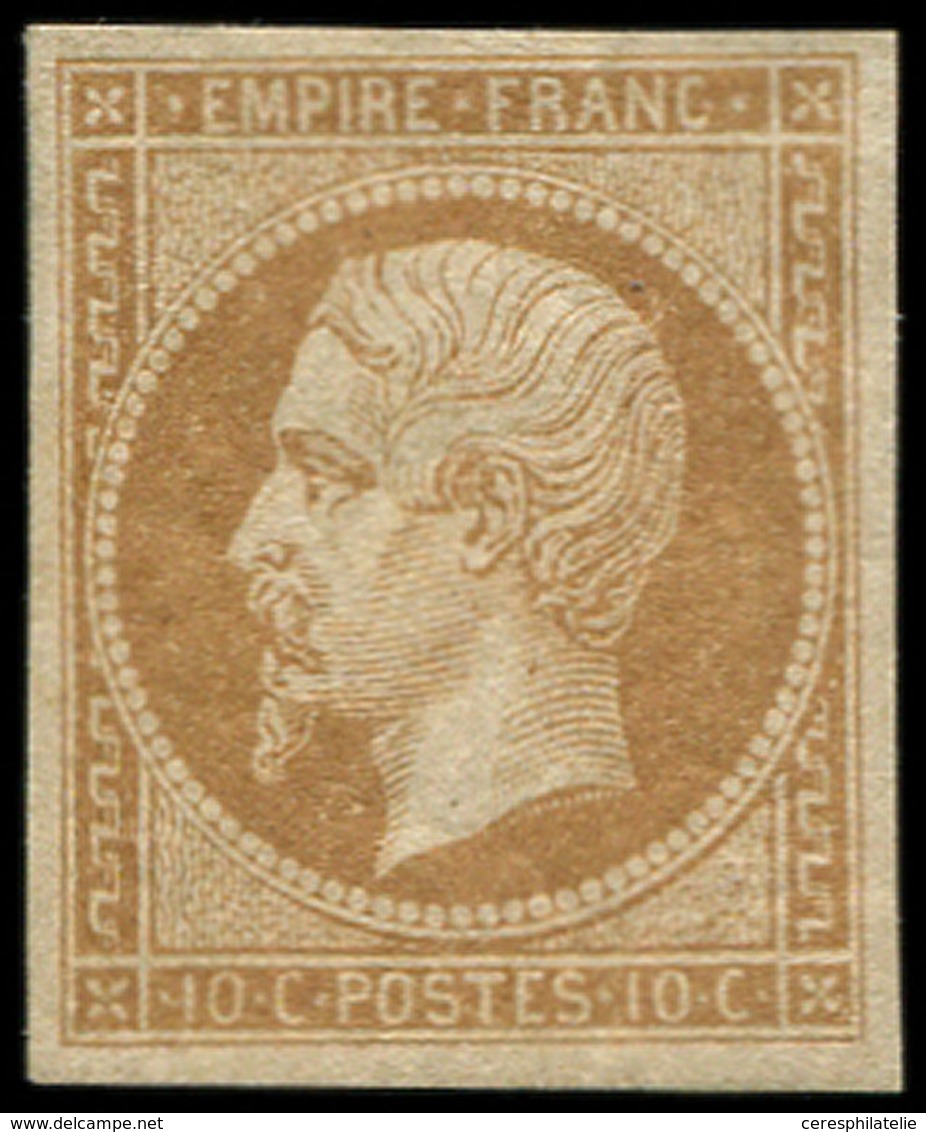 * EMPIRE NON DENTELE 13Ba 10c. Bistre Brun, T II, Ch. Un Peu Forte, TB. C - 1853-1860 Napoléon III.