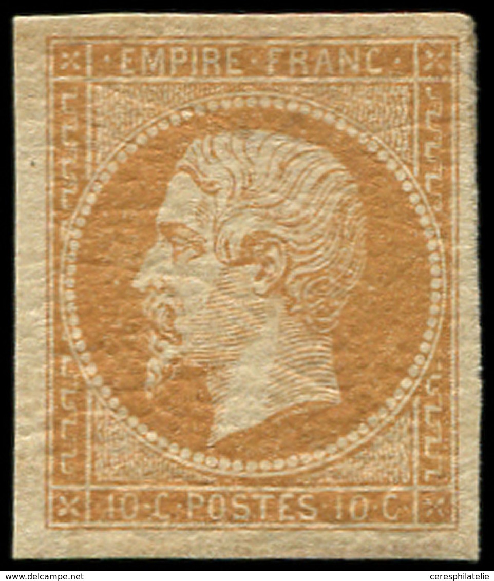 (*) EMPIRE NON DENTELE 13Ab 10c. Bistre-orange, Grandes Marges, Gno, TB - 1853-1860 Napoleone III