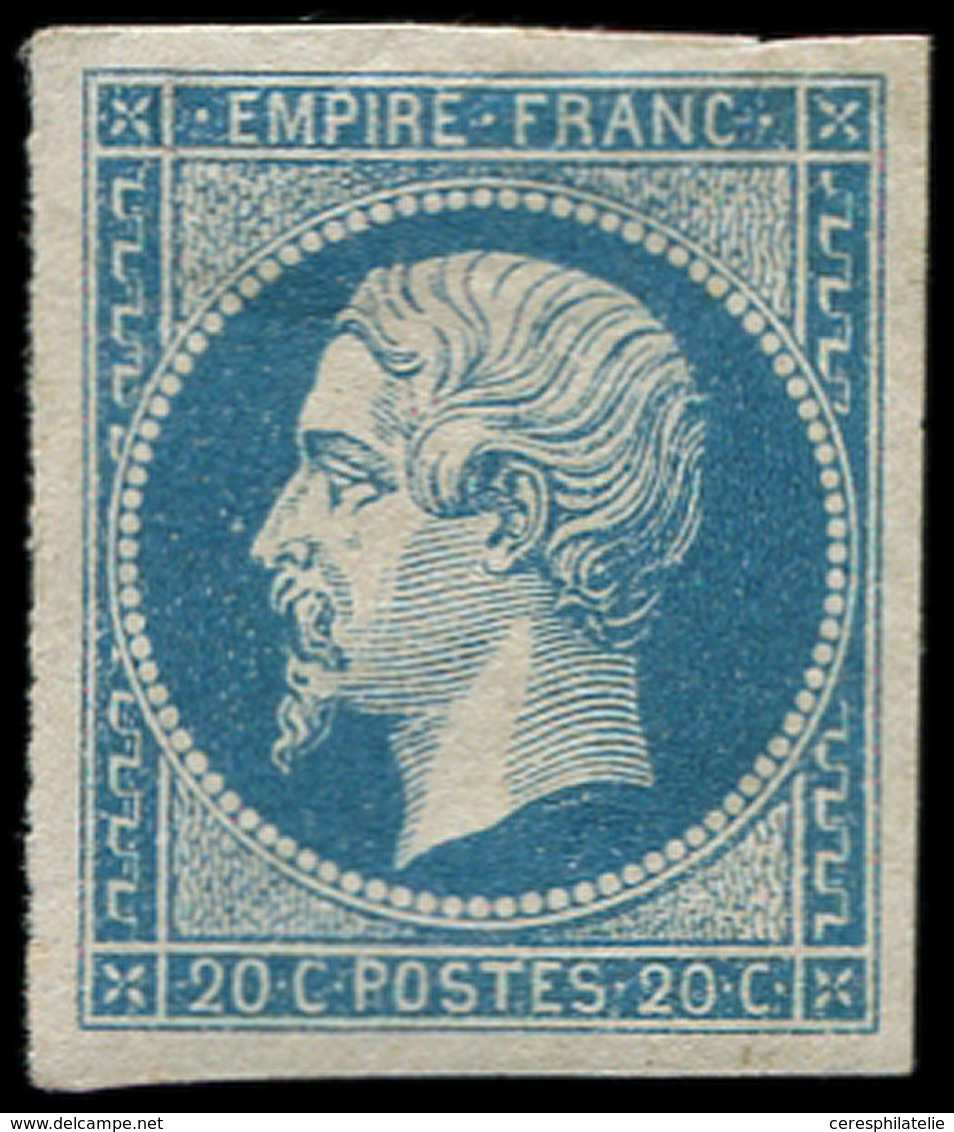 * EMPIRE NON DENTELE 14A  20c. Bleu, T I, Très Belles Marges, TB - 1853-1860 Napoleone III