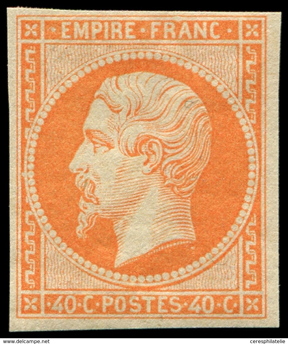 ** EMPIRE NON DENTELE 16   40c. Orange, Fraîcheur Postale, TTB - 1853-1860 Napoleon III