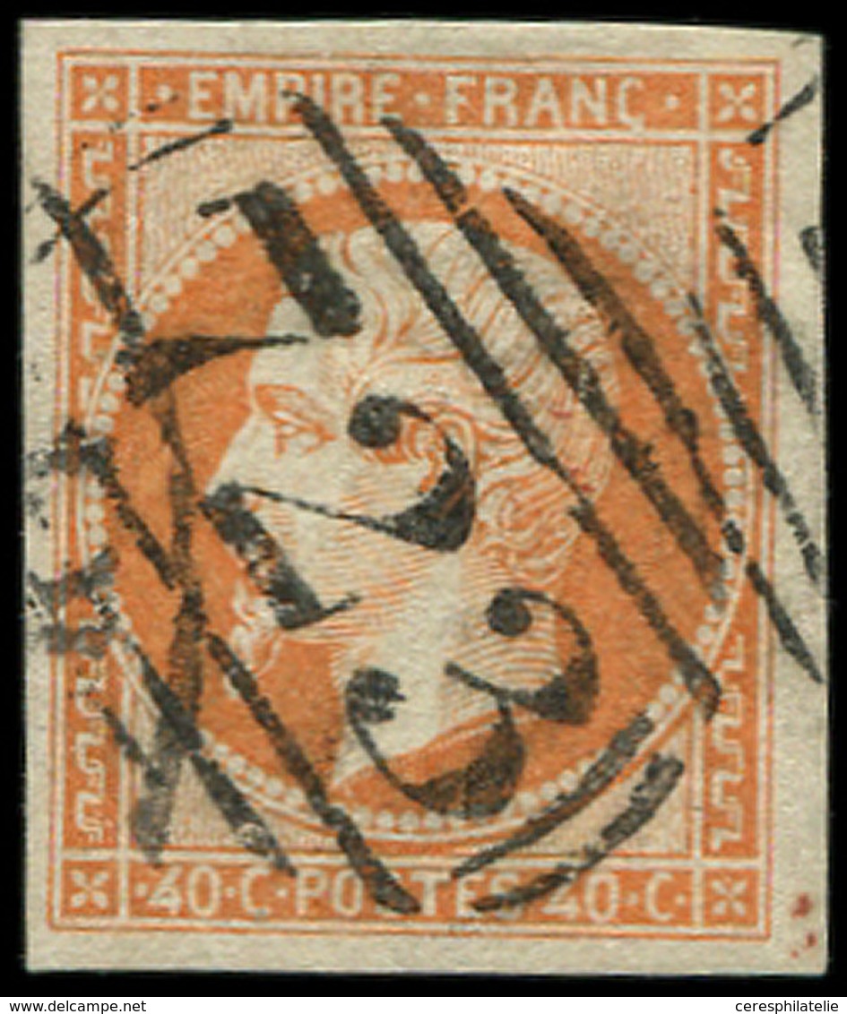 EMPIRE NON DENTELE 16   40c. Orange, Obl. GC ANGLAIS 723 De Southampton, TTB - 1853-1860 Napoleon III