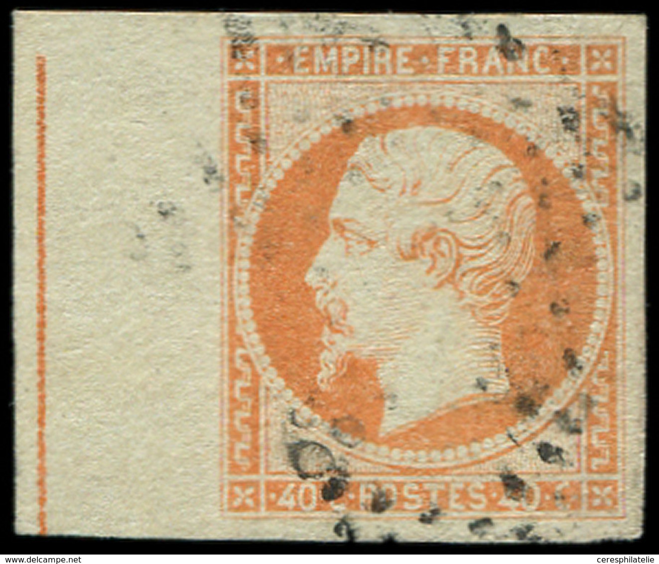 EMPIRE NON DENTELE L16c  40c. Orange, Bdf Avec FILET D'ENCADREMENT, Obl. ETOILE, TB - 1853-1860 Napoleon III
