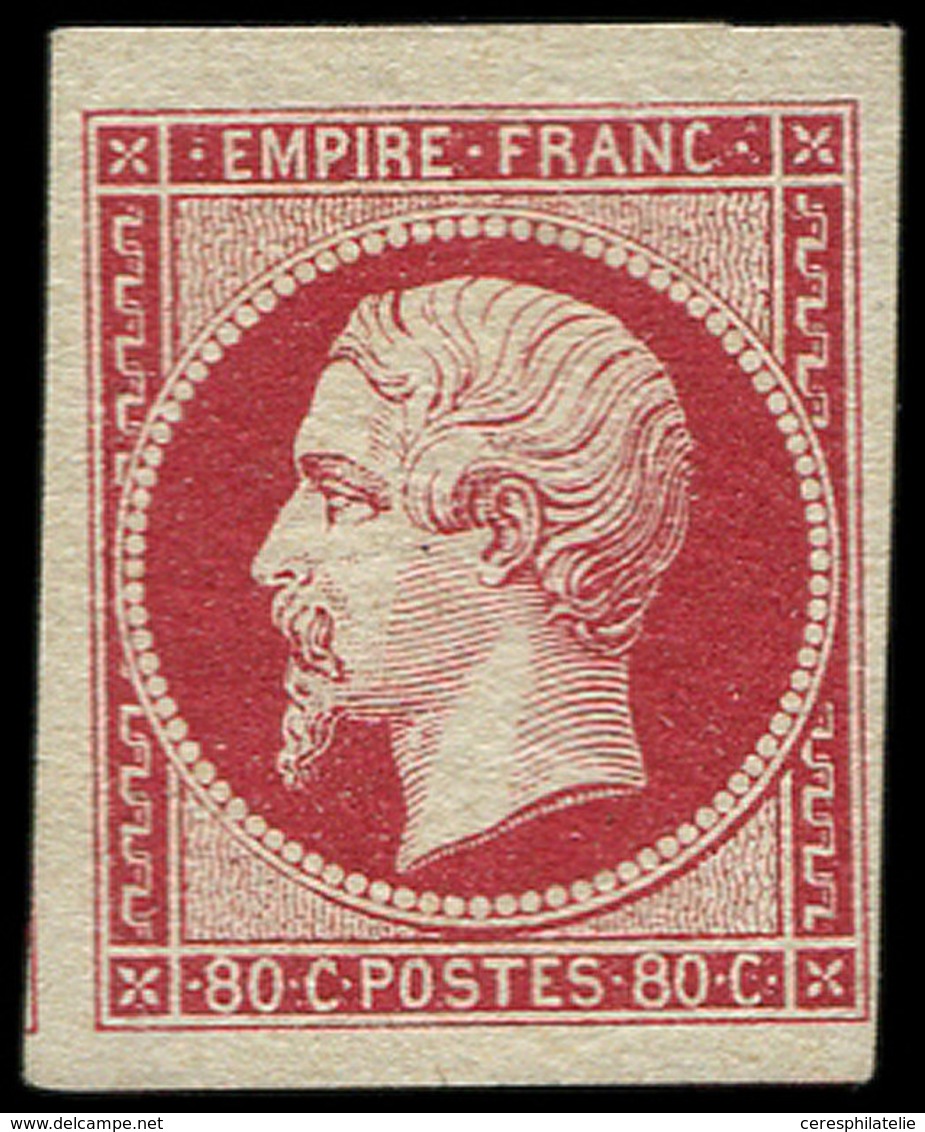 * EMPIRE NON DENTELE 17Ba 80c. Rose Vif, Grandes Marges, Ch. Légère, TB. C - 1853-1860 Napoleon III