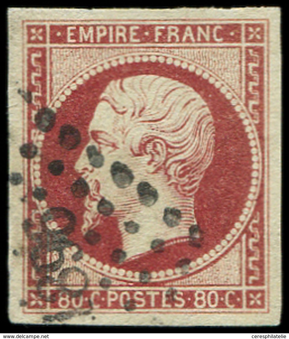 EMPIRE NON DENTELE 17A  80c. Carmin, Obl. PC 1896, TTB - 1853-1860 Napoleon III