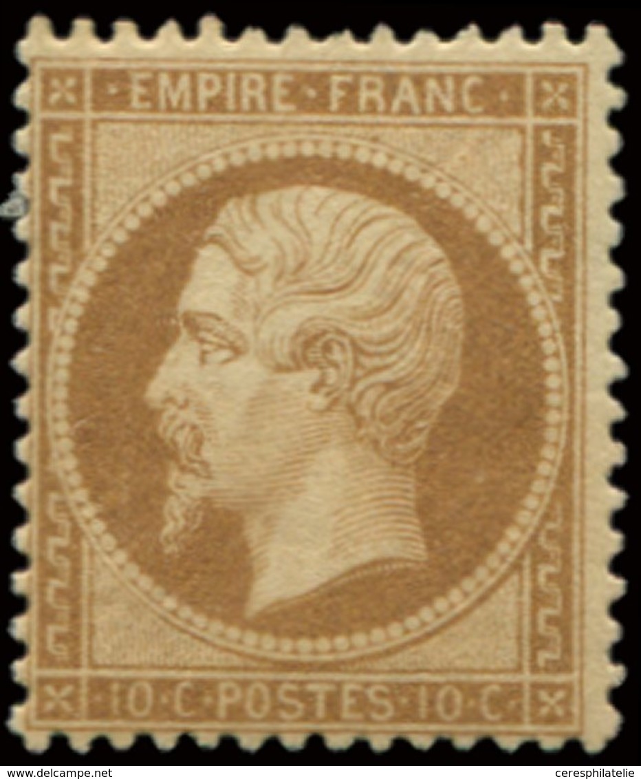 * EMPIRE DENTELE 21b  10c. Bistre-brun, Excellent Centrage Pour Ce T., Petite Ch., TTB. C - 1862 Napoleon III