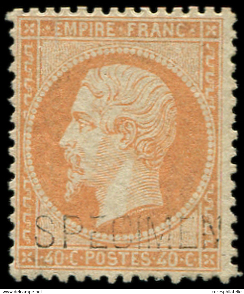 * EMPIRE DENTELE S23d 40c. Orange, Surchargé SPECIMEN, Ch. Un Peu Forte, TB - 1862 Napoleon III