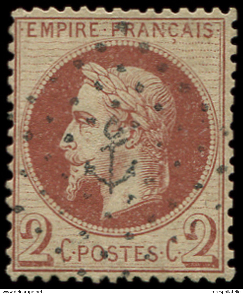 EMPIRE LAURE 26B   2c. Rouge-brun Clair, T II, Obl. ANCRE, TB, Cote Maury - 1863-1870 Napoleon III With Laurels