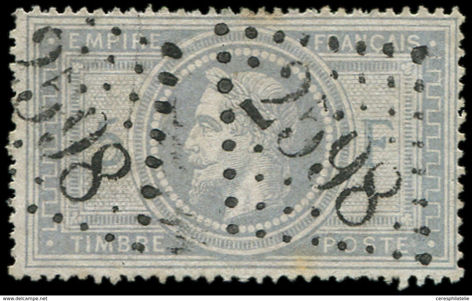 EMPIRE LAURE 33    5f. Violet-gris, Obl. GC 2598, Petit Clair, Frappes Superbes - 1863-1870 Napoleon III With Laurels