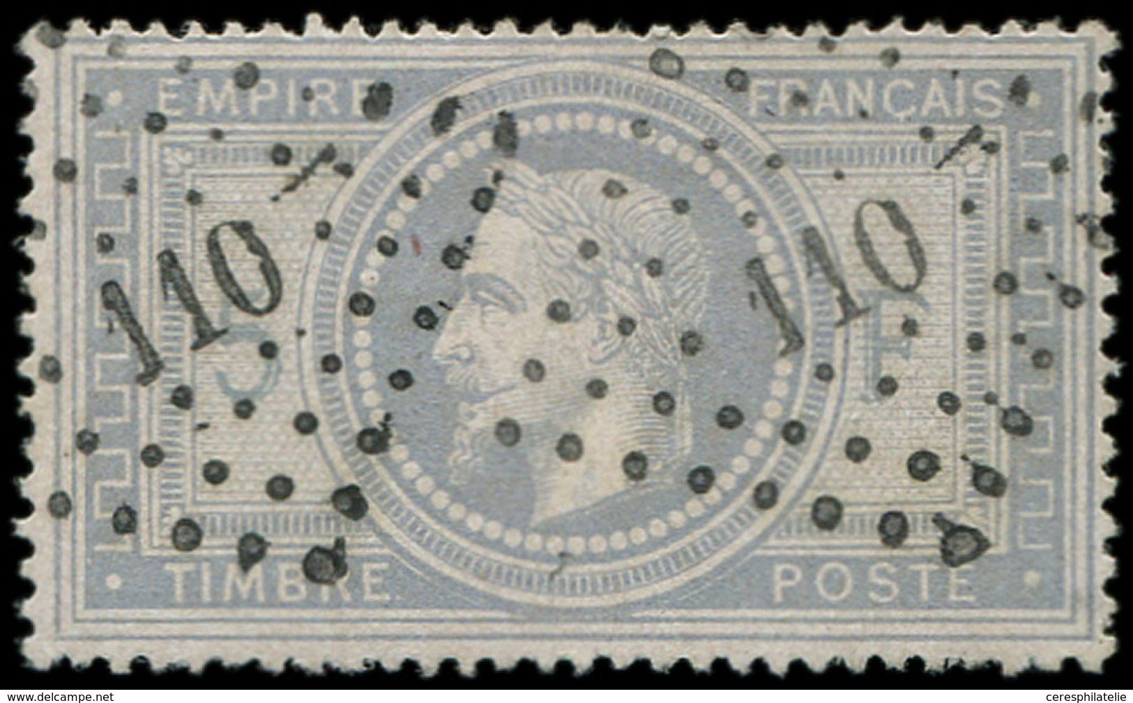 EMPIRE LAURE 33    5f. Violet-gris, Oblitéré PC Du GC 110, Frappe TTB. C - 1863-1870 Napoleon III With Laurels