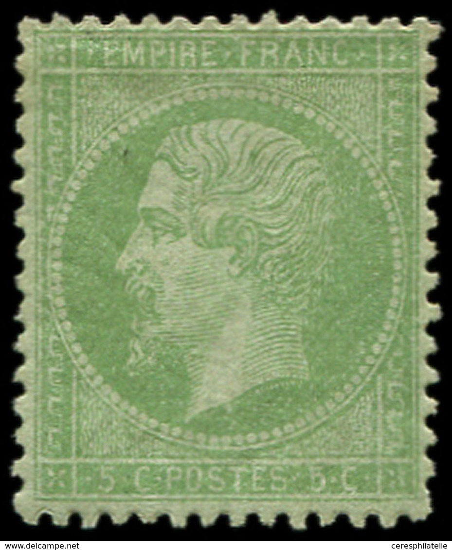 * EMPIRE LAURE 35    5c. Vert Pâle Sur Bleu, Ch. Un Peu Forte Sinon TB. C - 1863-1870 Napoleon III With Laurels