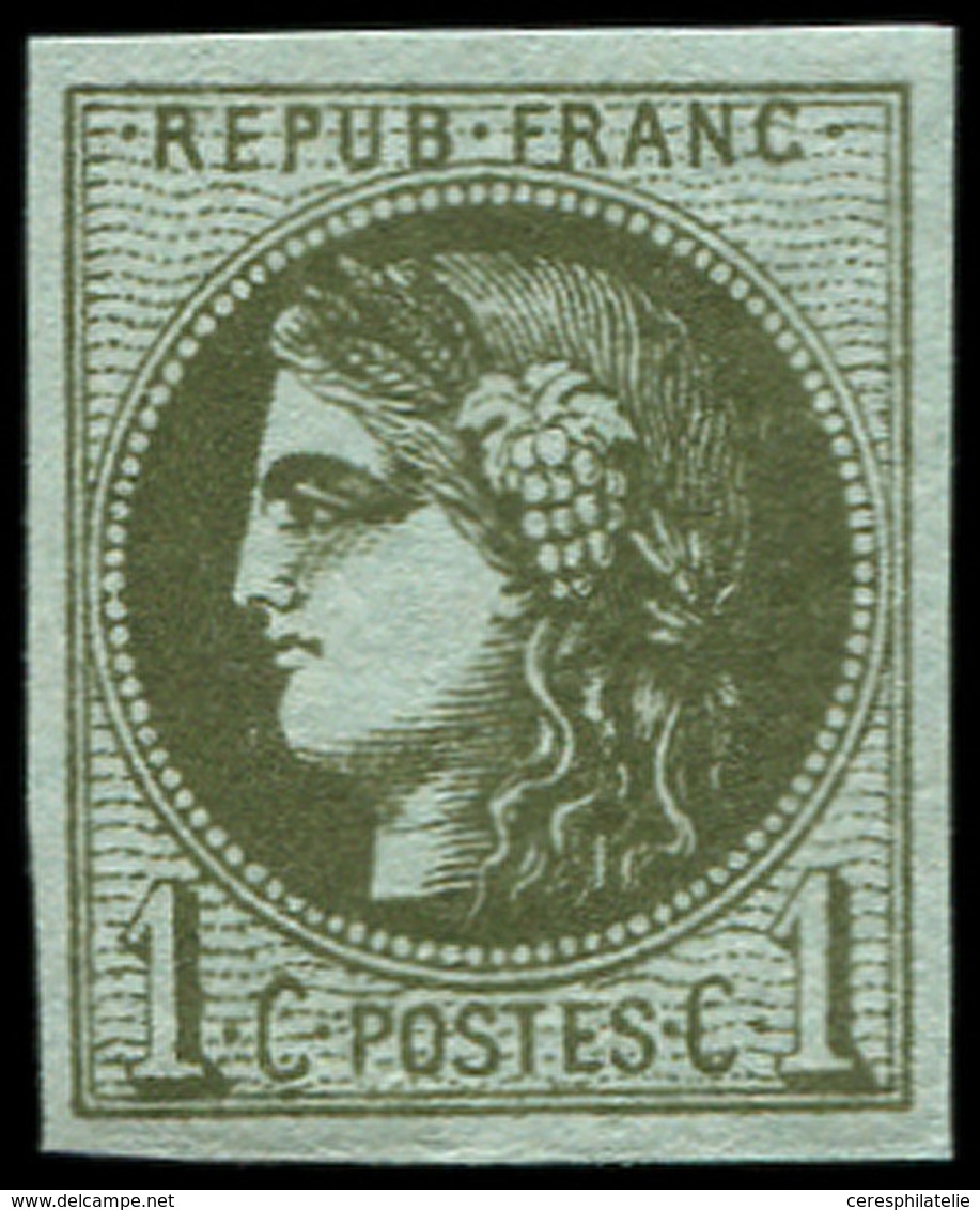 * EMISSION DE BORDEAUX 39Cb  1c. Olive Foncé, R III, TB. C - 1870 Bordeaux Printing