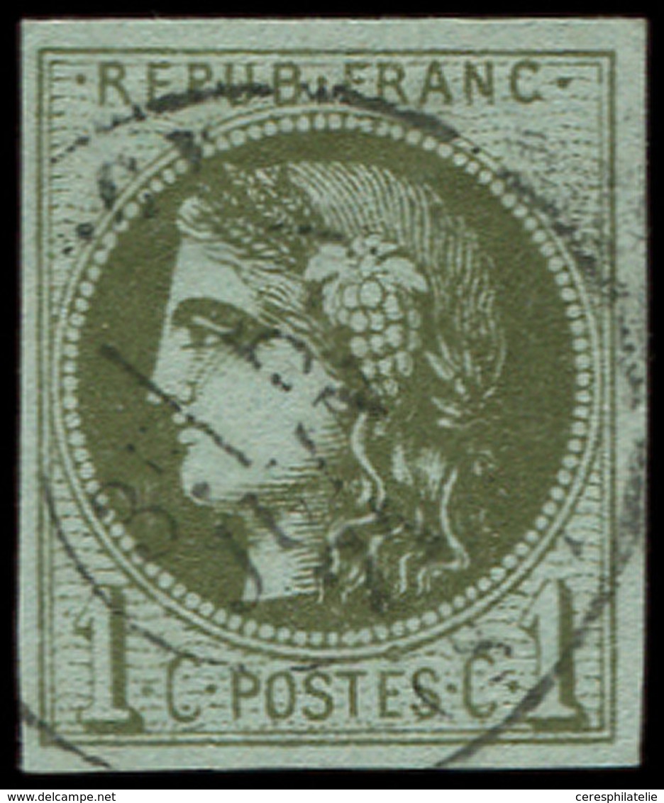 EMISSION DE BORDEAUX 39C   1c. Olive, R III, Oblitéré Càd T17 5/6/71, TB/TTB - 1870 Bordeaux Printing