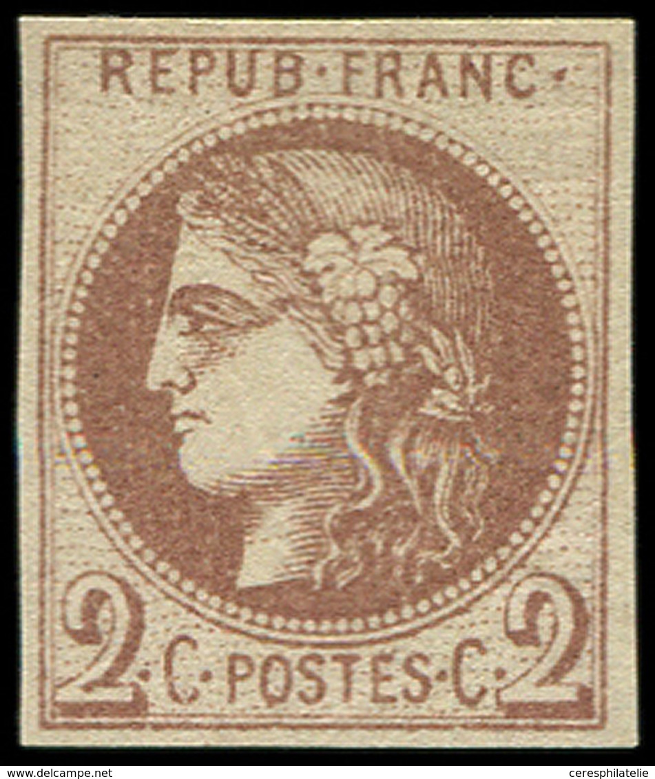 * EMISSION DE BORDEAUX 40Aa  2c. Chocolat, R I, Très Frais Et TTB - 1870 Emissione Di Bordeaux