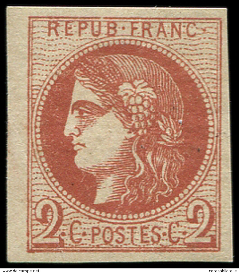 * EMISSION DE BORDEAUX 40Ba  2c. Rouge BRIQUE, R II, TB. C - 1870 Bordeaux Printing
