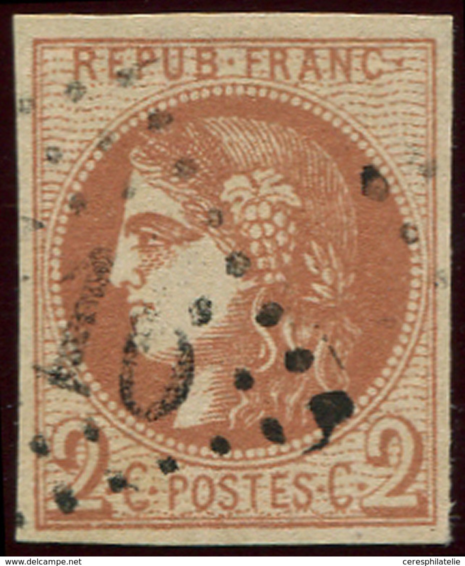 EMISSION DE BORDEAUX 40B   2c. Brun-rouge, R II, Oblitéré GC, TB. M - 1870 Bordeaux Printing