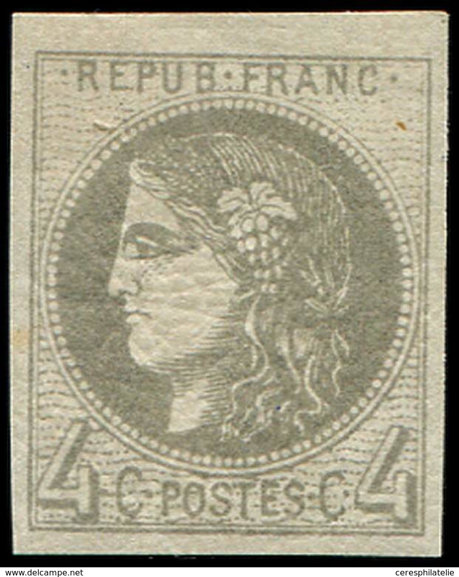 * EMISSION DE BORDEAUX 41Bd  4c. Gris Foncé, R II, Frais, TB, Certif. Calves - 1870 Bordeaux Printing