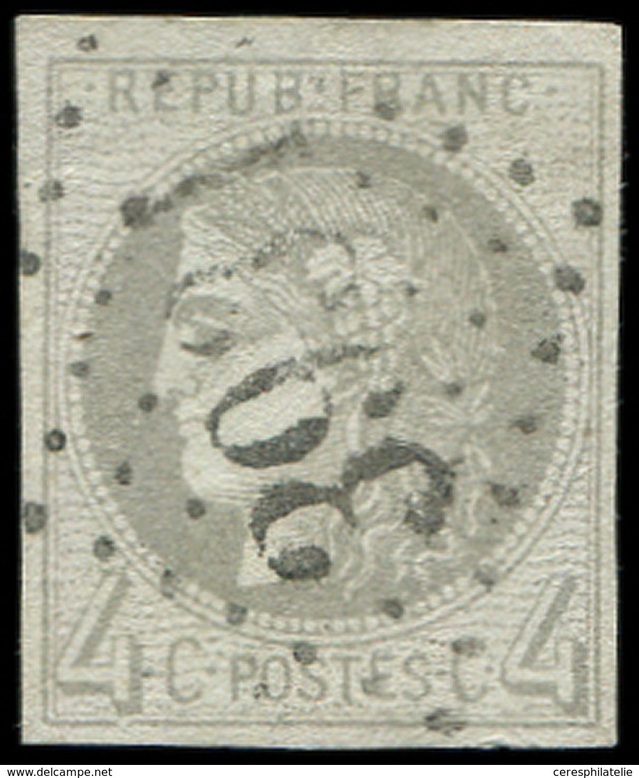 EMISSION DE BORDEAUX 41B   4c. Gris, R II, Obl. GC 3951, TB. J - 1870 Bordeaux Printing