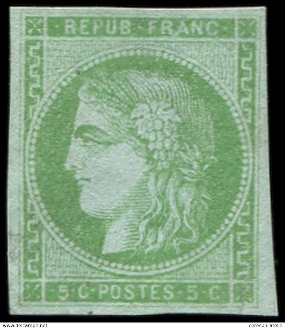 (*) EMISSION DE BORDEAUX 42A   5c. Vert-jaune, R I, Pos. 5, Restauré, B - 1870 Bordeaux Printing