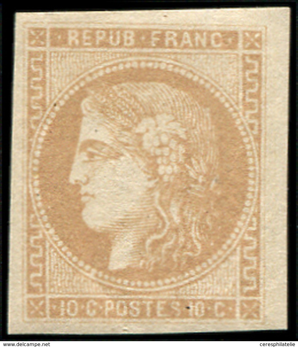 * EMISSION DE BORDEAUX 43A  10c. Bistre, R I, Petit Bdf, TTB - 1870 Bordeaux Printing