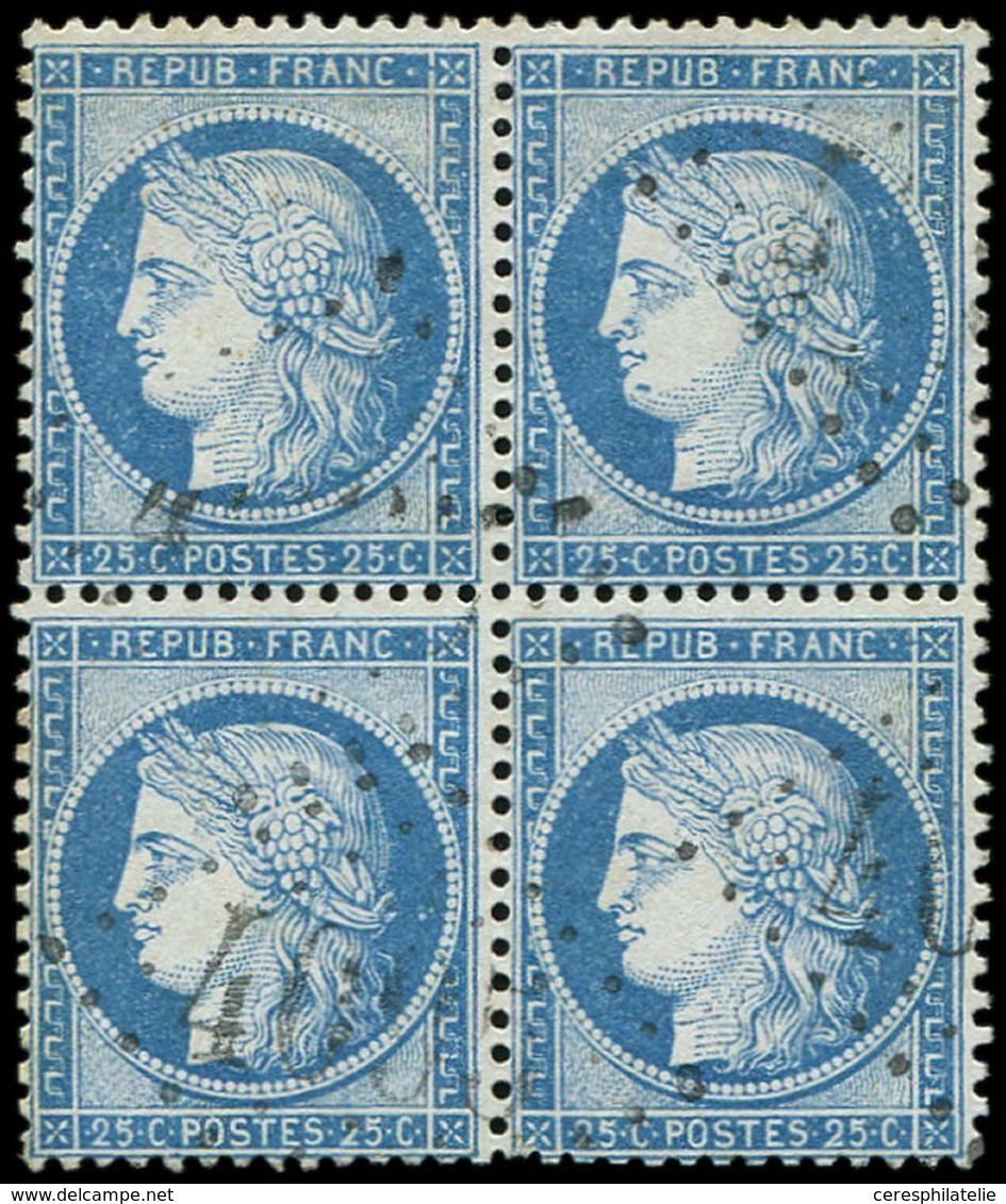 CERES DENTELE 60B  25c. Bleu, T II, BLOC De 4 Obl. GC 409(8), Frappe Légère, TTB - 1849-1876: Classic Period