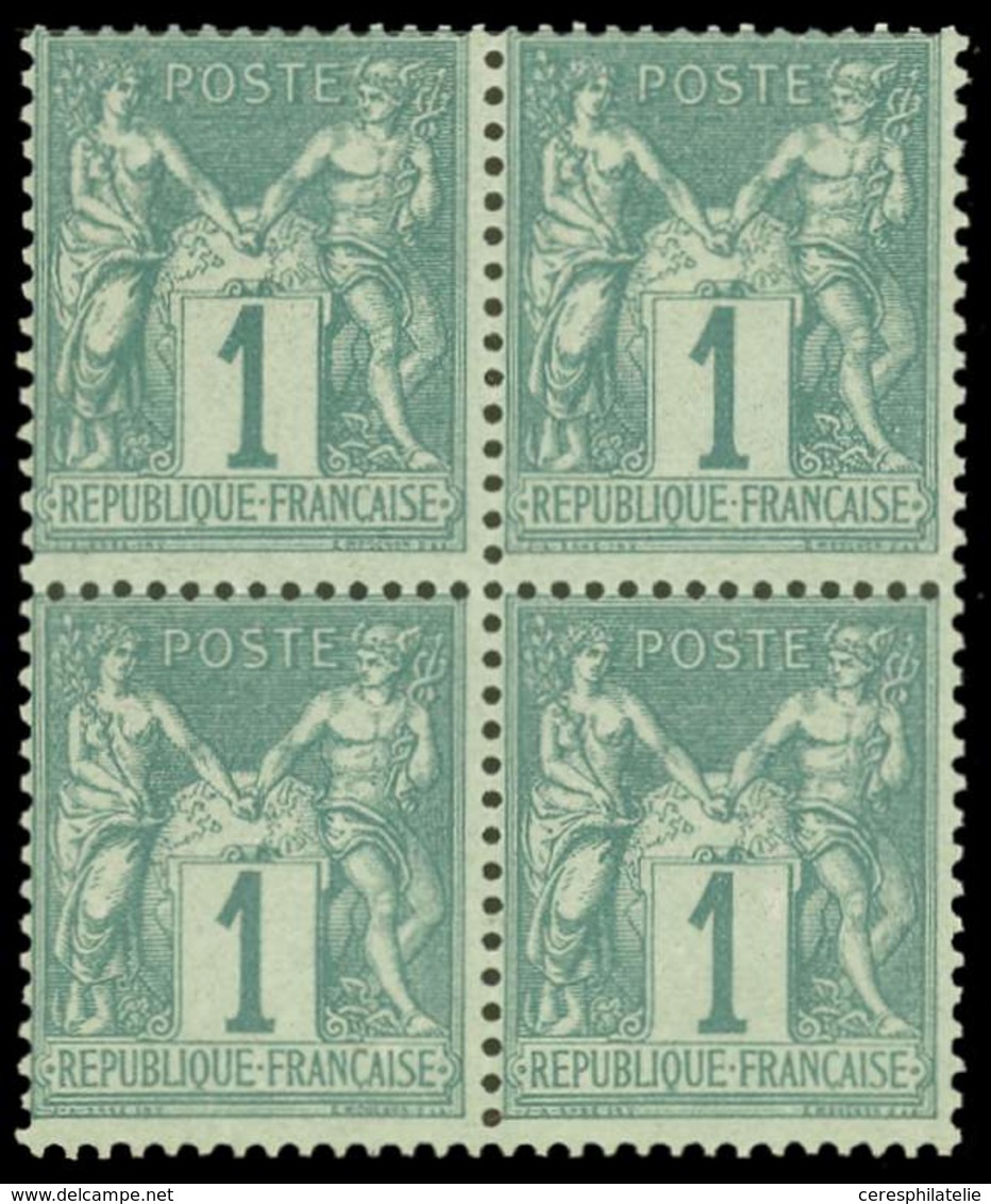 ** TYPE SAGE 61    1c. Vert, BLOC De 4, Frais, TB. J - 1876-1878 Sage (Tipo I)