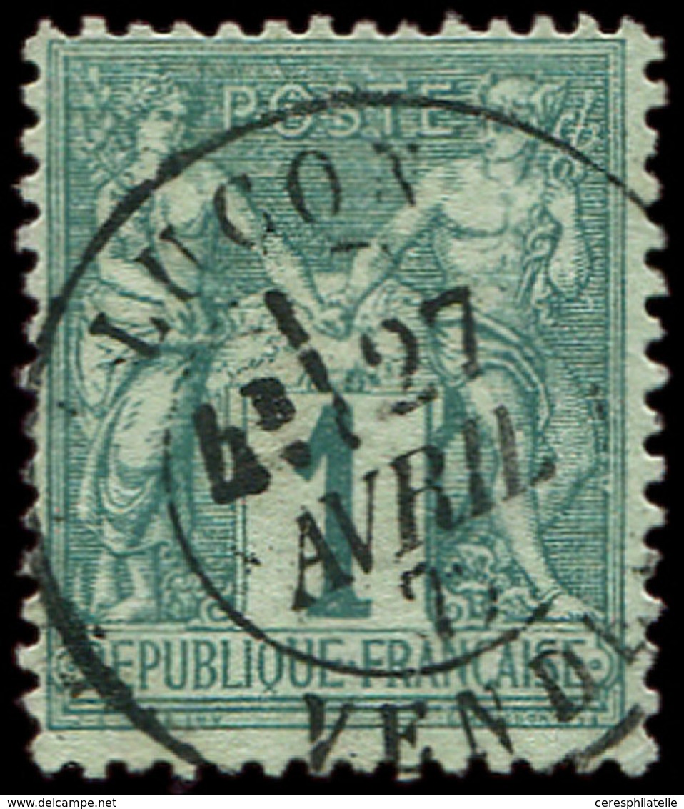 TYPE SAGE 61    1c. Vert, Oblitéré Càd T18 LUCON 27/4/77, TTB - 1876-1878 Sage (Tipo I)