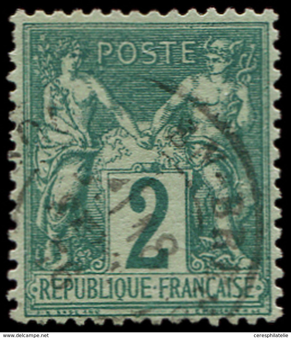 TYPE SAGE 62    2c. Vert, Obl. Càd, Bon Centrage, TB/TTB - 1876-1878 Sage (Type I)