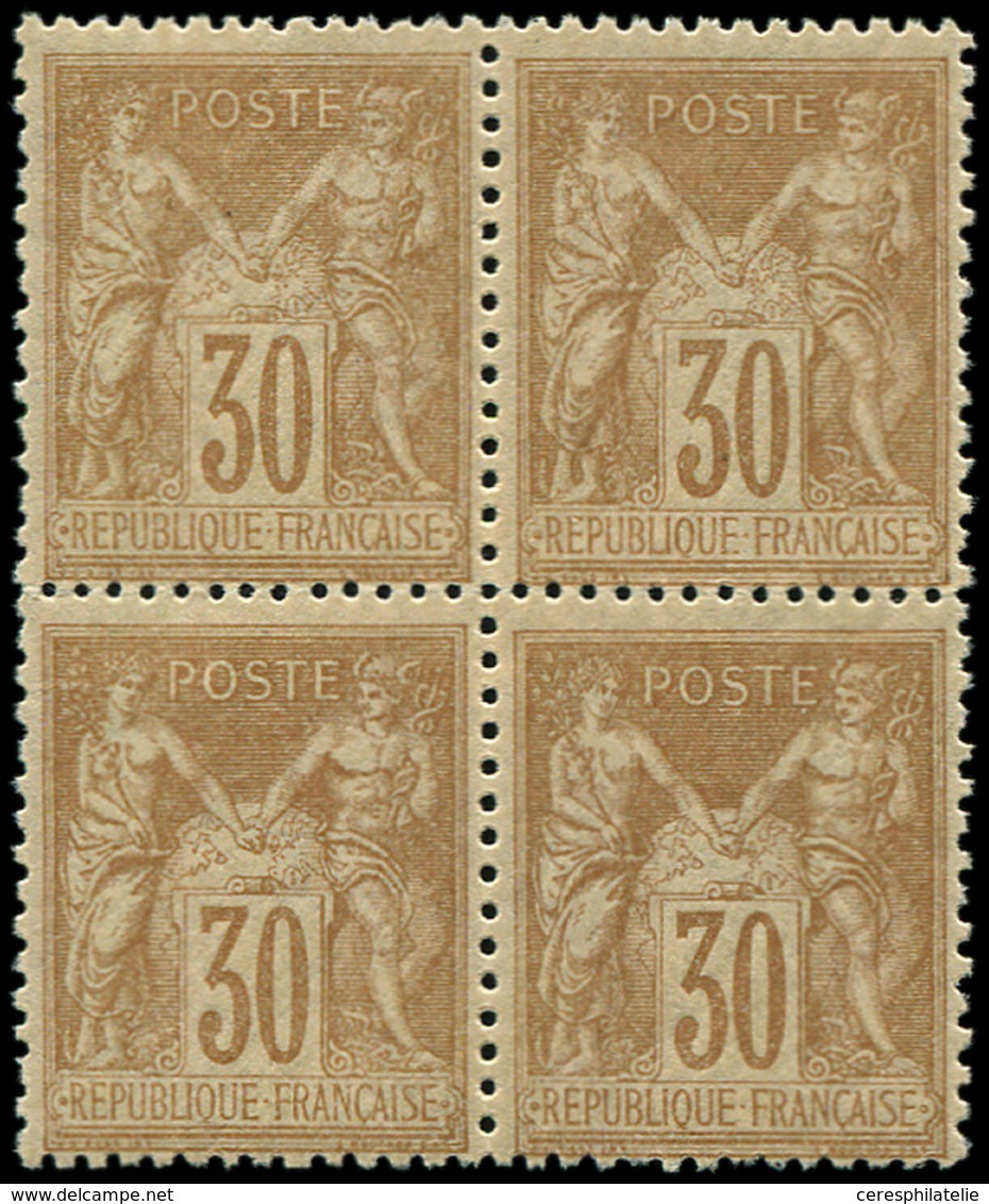 ** TYPE SAGE 80   30c. Brun Jaune, BLOC De 4, TB - 1876-1878 Sage (Type I)