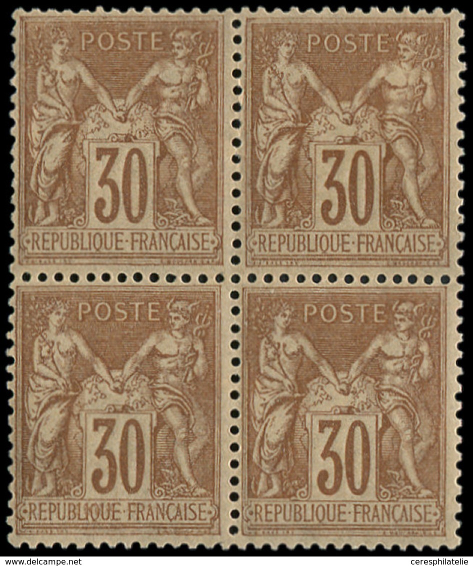 ** TYPE SAGE 80a  30c. Brun, BLOC De 4, Très Bon Centrage, TTB - 1876-1878 Sage (Type I)
