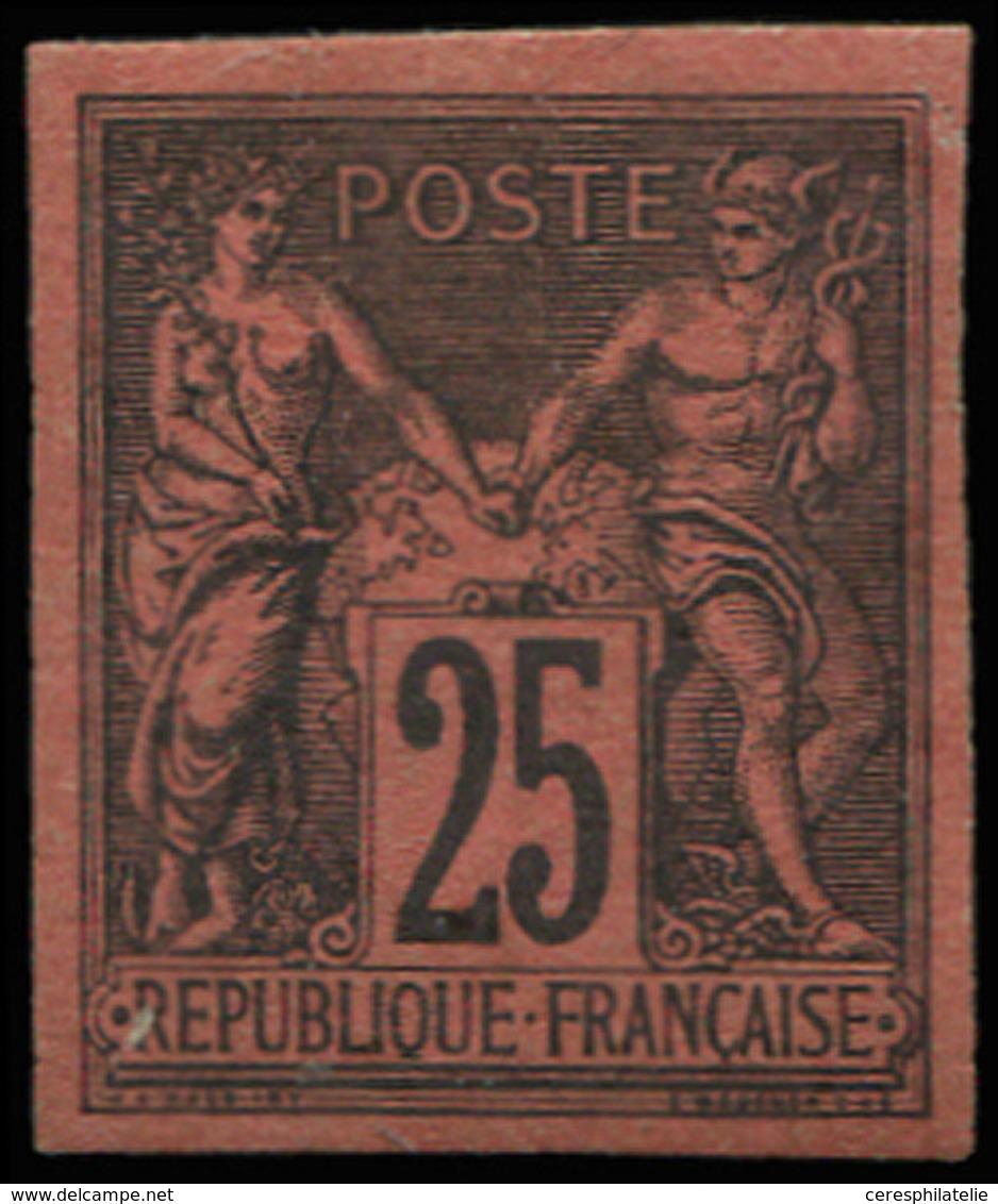 * TYPE SAGE 91b  25c. Noir Sur Rouge, NON DENTELE, TB. J - 1876-1878 Sage (Tipo I)