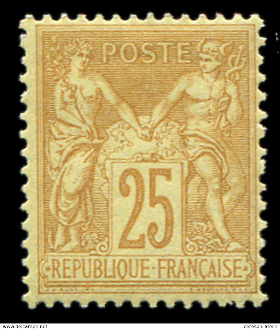 * TYPE SAGE 92   25c. Bistre Sur Jaune, Bien Centré Et TB - 1876-1878 Sage (Type I)