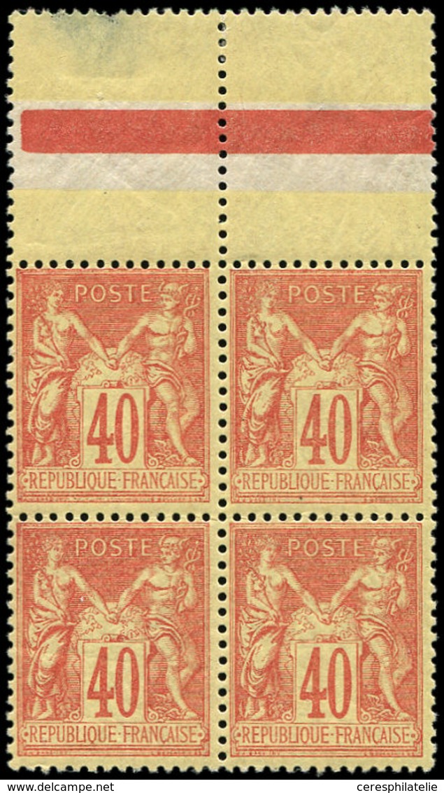 ** TYPE SAGE 94   40c. Rouge-orange, BLOC De 4 Bdf, Fraîcheur Postale, TTB - 1876-1878 Sage (Type I)