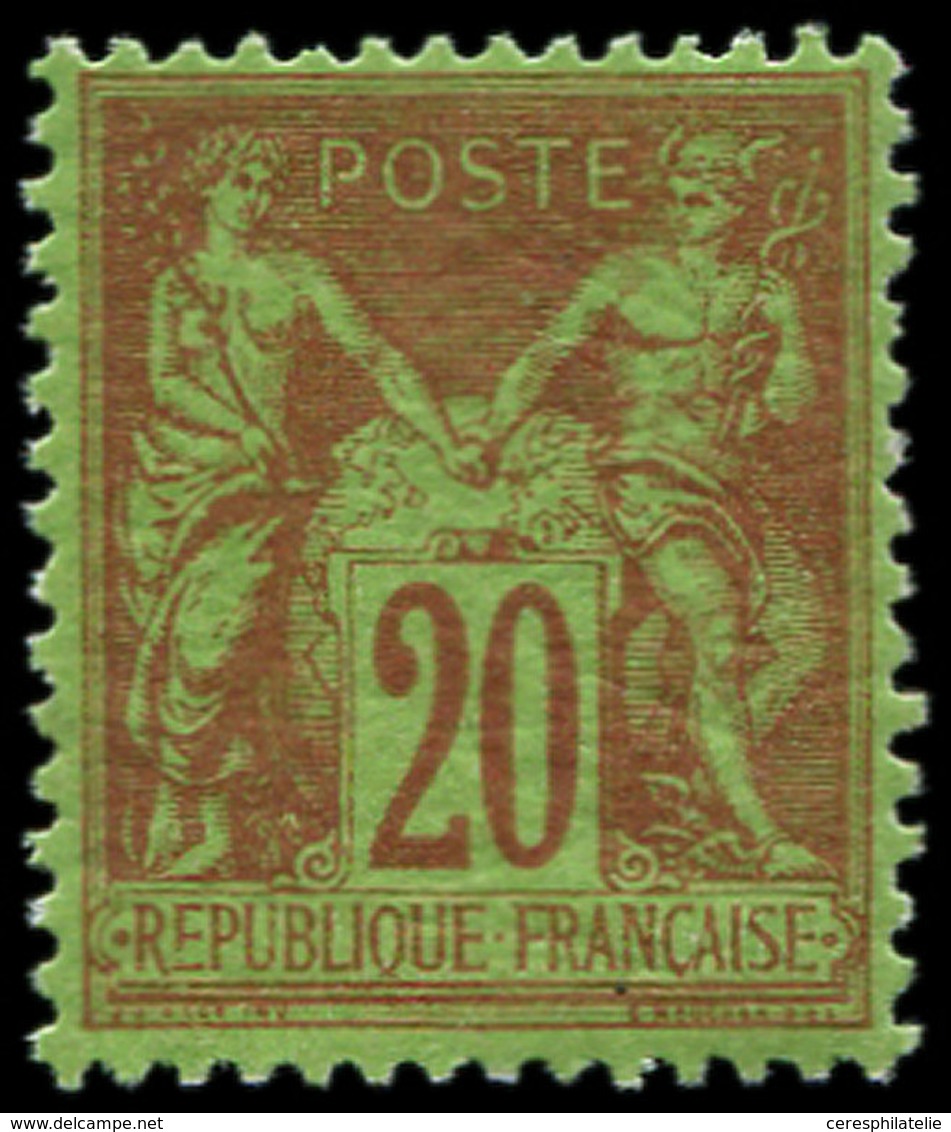 ** TYPE SAGE 96a  20c. Garance Sur Vert, TB - 1876-1878 Sage (Type I)