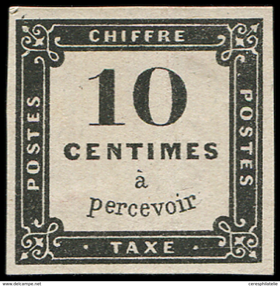 (*) ESSAIS  Taxe : 10c. Noir, Format 22 X 22 Mm, TB, Cote Maury - Other & Unclassified